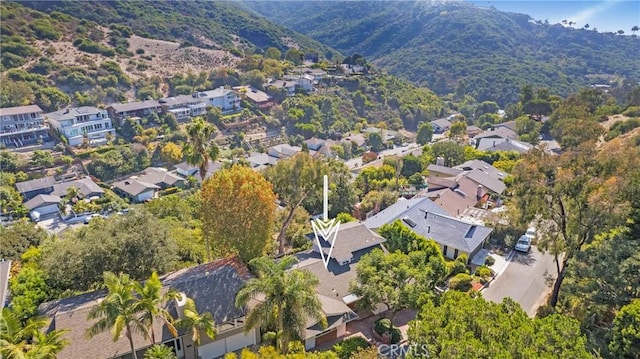 aerial view with a mountain view