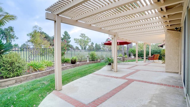 view of patio with a pergola