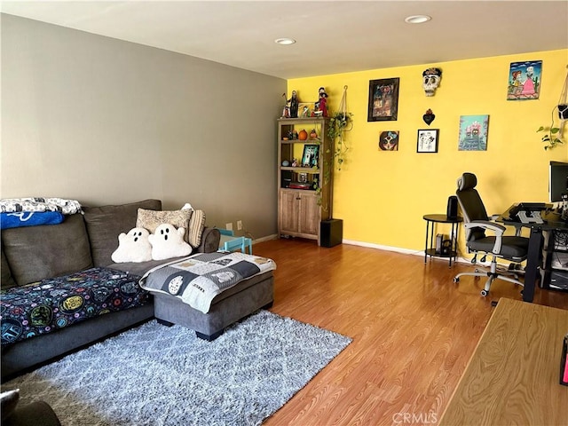 living room featuring wood-type flooring