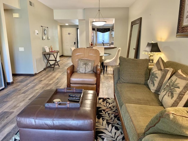 living room featuring hardwood / wood-style floors