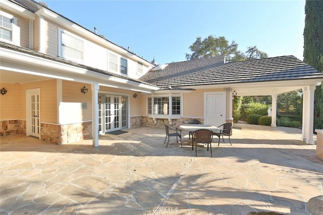 exterior space featuring french doors and a patio