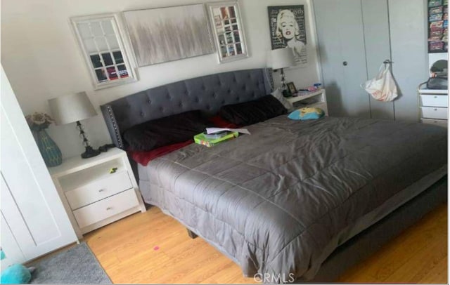 bedroom featuring light hardwood / wood-style floors