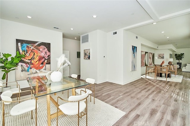 dining area featuring light hardwood / wood-style floors