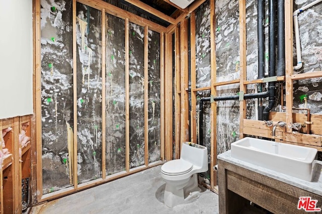 bathroom with toilet and vanity