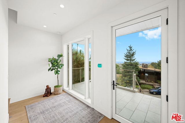 entryway featuring light wood-type flooring