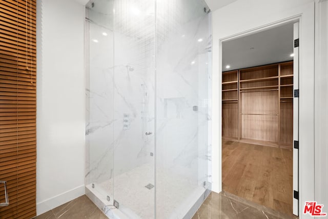 bathroom with walk in shower