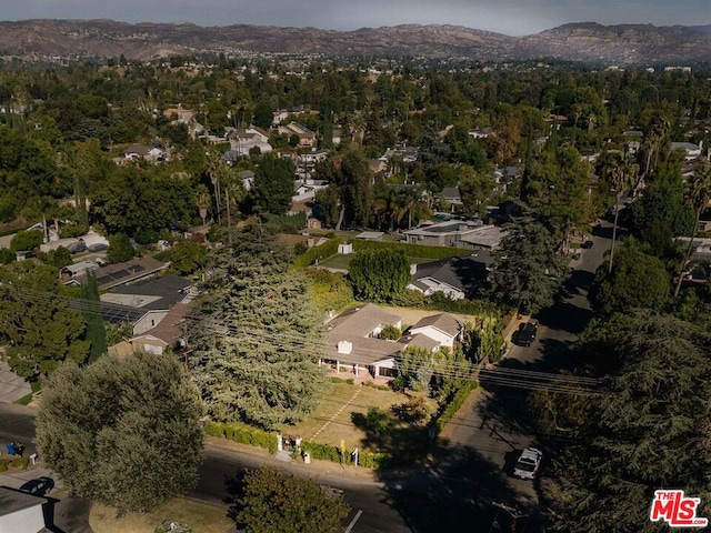 birds eye view of property featuring a mountain view