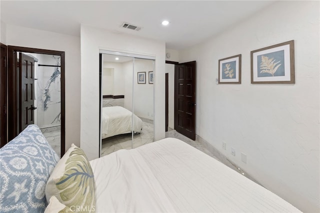 bedroom featuring a closet