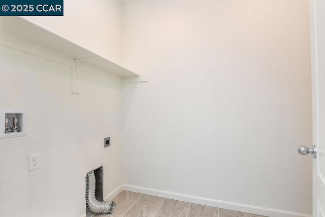 laundry room featuring washer hookup and hookup for an electric dryer