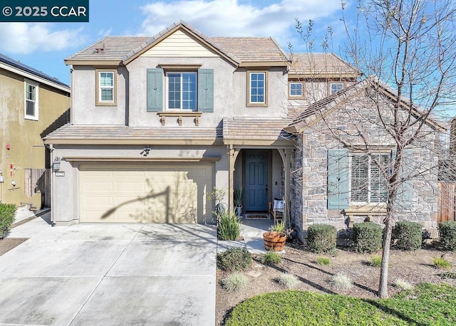 view of front of house with a garage