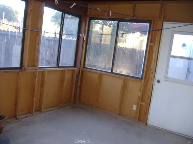 view of unfurnished sunroom