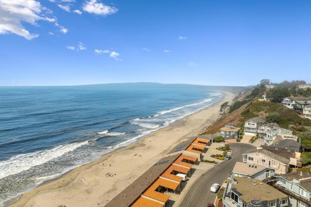 view of water feature featuring a view of the beach