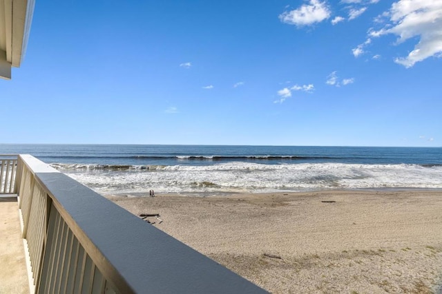 view of water feature featuring a view of the beach