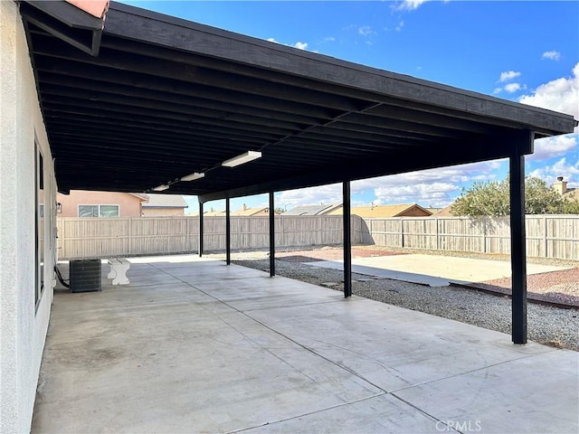 view of patio featuring central air condition unit