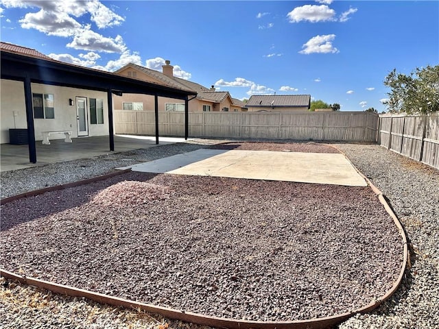 view of yard with a patio area