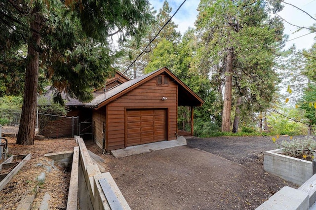 view of garage