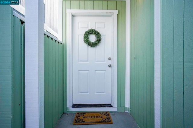 view of doorway to property