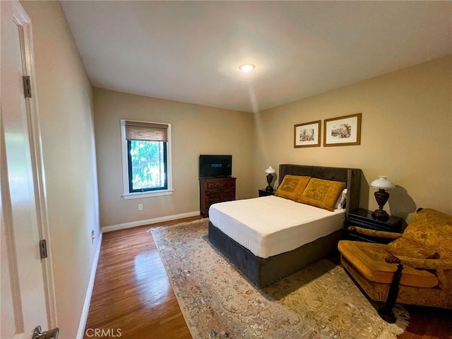 bedroom featuring wood-type flooring