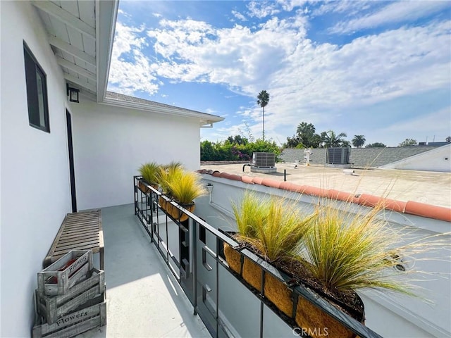 balcony with central air condition unit