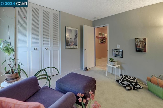 interior space with a textured ceiling