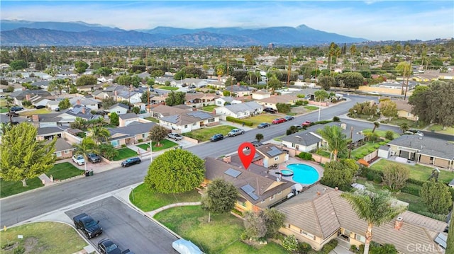 aerial view featuring a mountain view