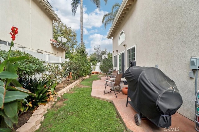 view of yard featuring a patio