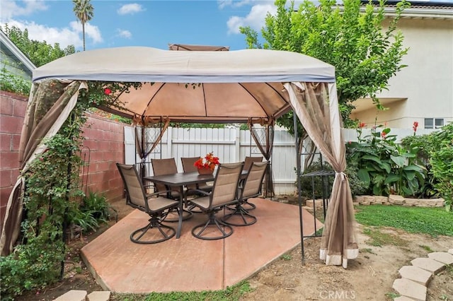 view of patio with a gazebo