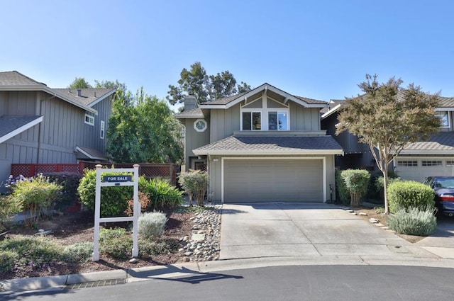 view of front of home with a garage