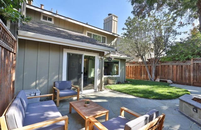 view of patio / terrace with an outdoor hangout area