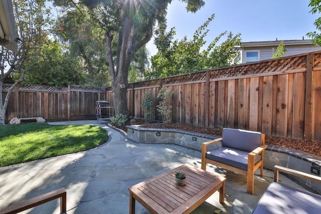 view of patio / terrace with an outdoor living space