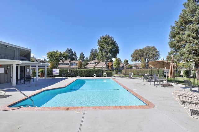 view of pool with a patio area