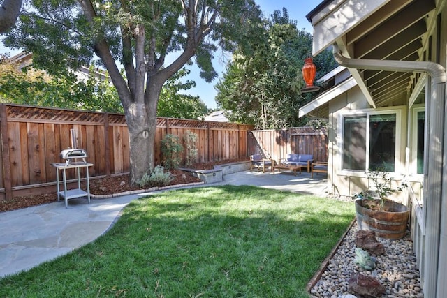 view of yard featuring a patio area