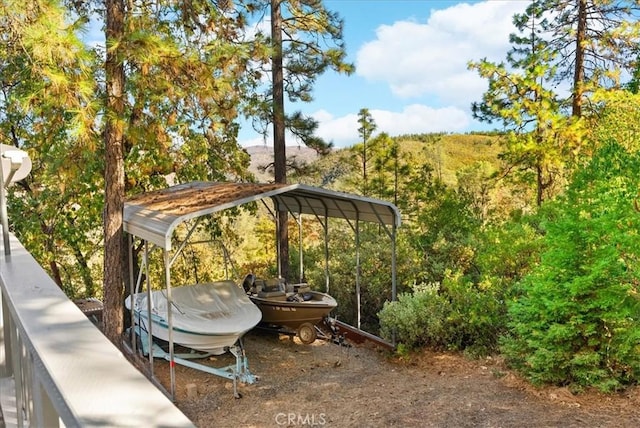 view of patio / terrace featuring area for grilling and a carport