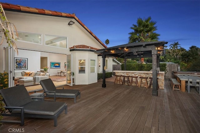 2308 S Ola Vis, San Clemente, CA 92672 - wooden deck featuring outdoor dry bar