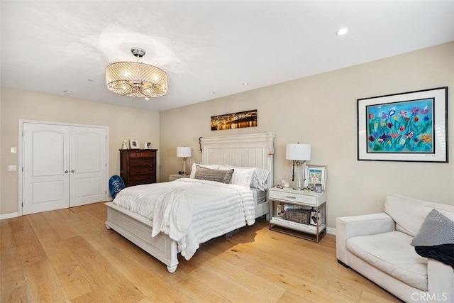 2308 S Ola Vis, San Clemente, CA 92672 - bedroom featuring baseboards, recessed lighting, and light wood-style flooring