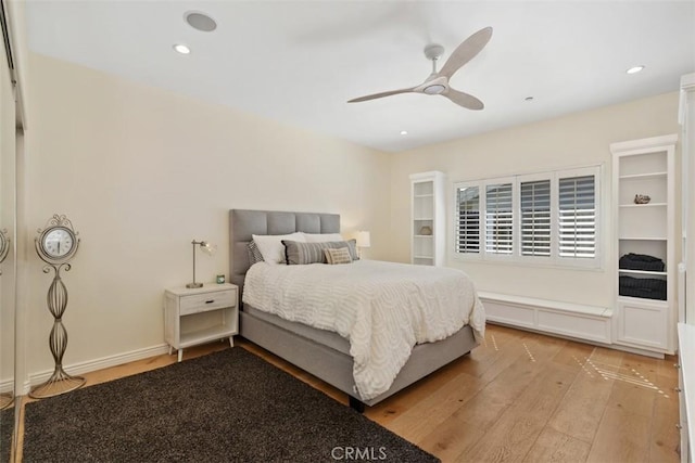 2308 S Ola Vis, San Clemente, CA 92672 - bedroom featuring light wood-type flooring, a ceiling fan, and recessed lighting