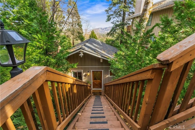 exterior space with a mountain view