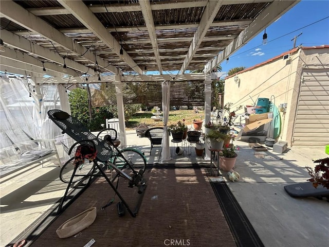 view of patio with a pergola