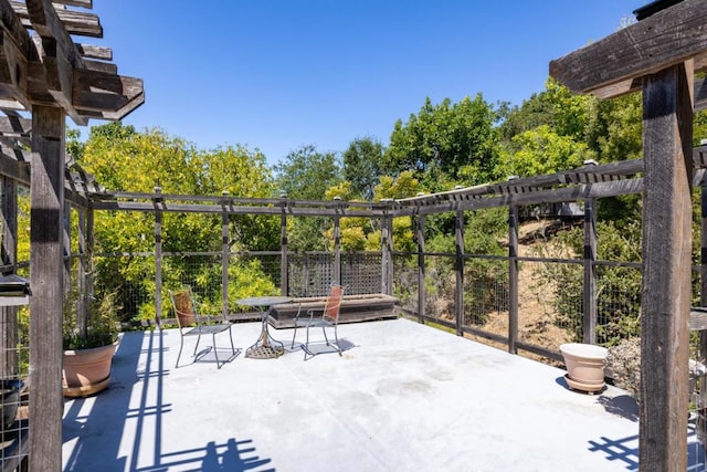 view of patio / terrace featuring a pergola