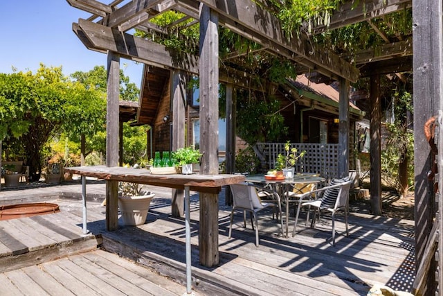 deck with a pergola