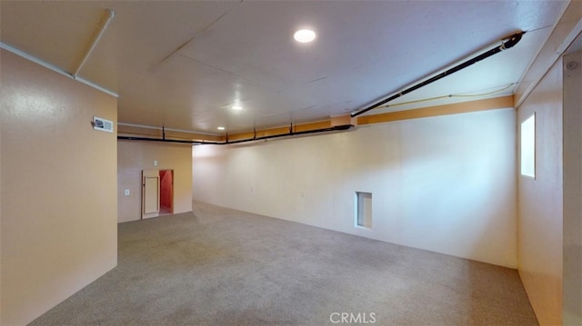 basement featuring carpet floors