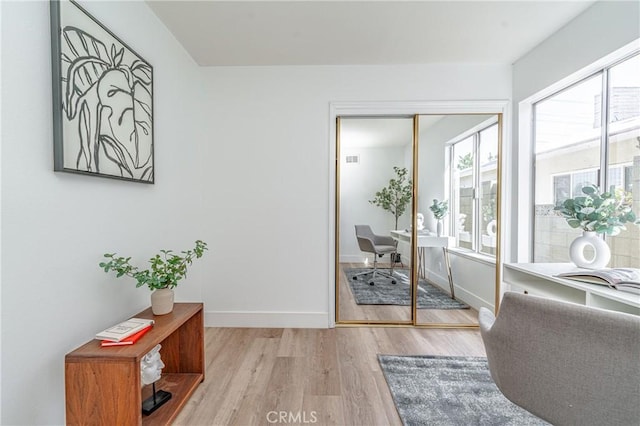 interior space featuring light hardwood / wood-style flooring