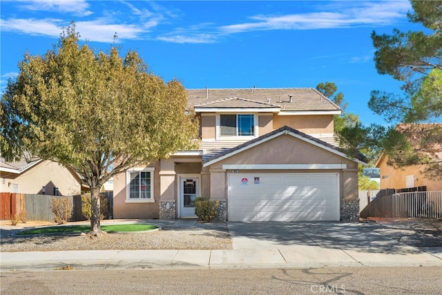 view of property with a garage