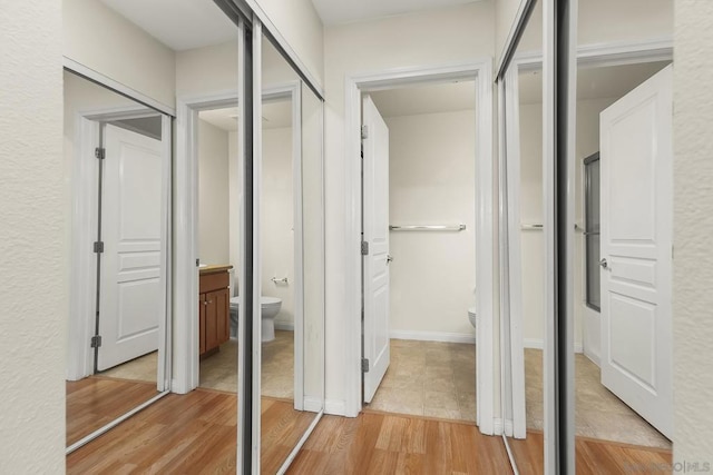 hall featuring light hardwood / wood-style floors