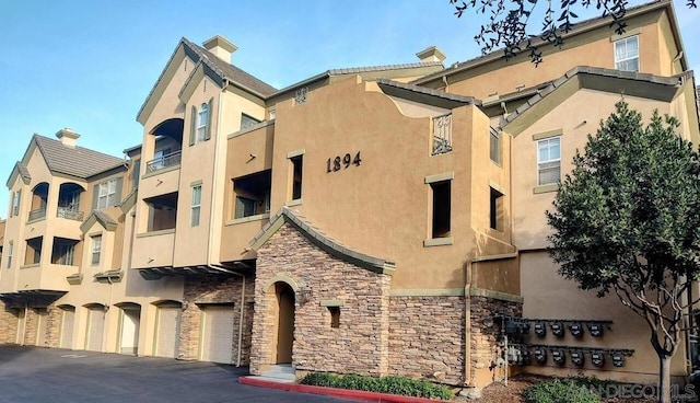 view of property with a garage