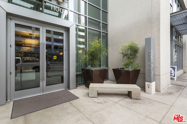 view of exterior entry with french doors