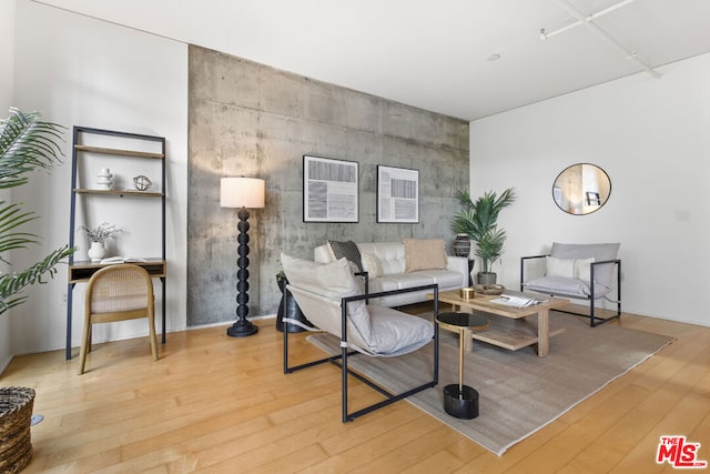 living room featuring light hardwood / wood-style flooring