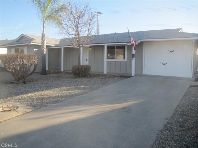 view of single story home