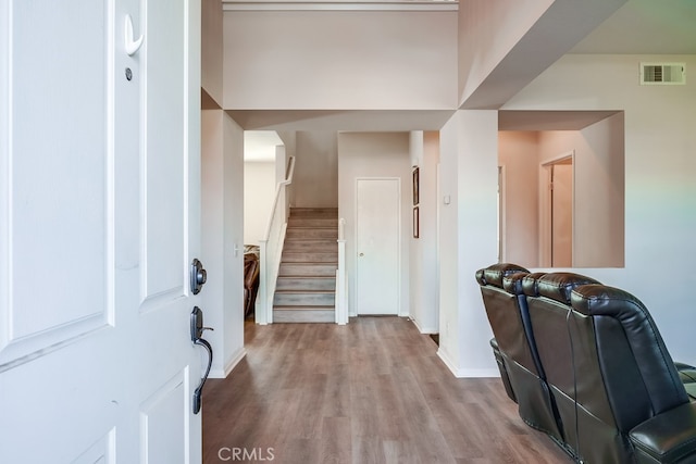 foyer entrance featuring light hardwood / wood-style floors