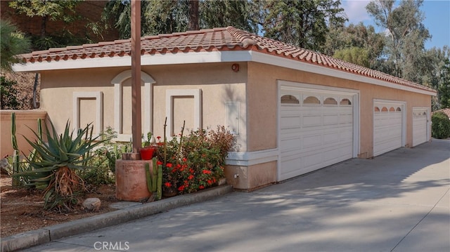 exterior space featuring a garage